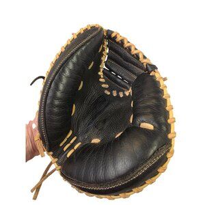 Under Armour UA CM-101Y Catcher’s Mitt 32.5” RHT Black Tan Leather Baseball Glov